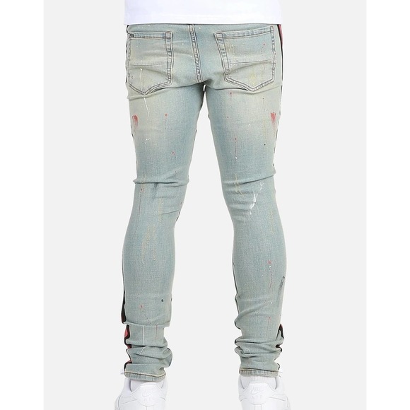 SERENEDE Jeans Pants Sacred Plasma‎ Spray Paint Distressed Mens Size 40 - Picture 2 of 11